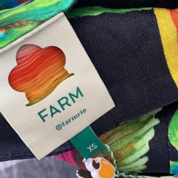 Farm Rio Dress NWT Preta Banana Linen Mini Dress New Size Extra small - Picture 10 of 10